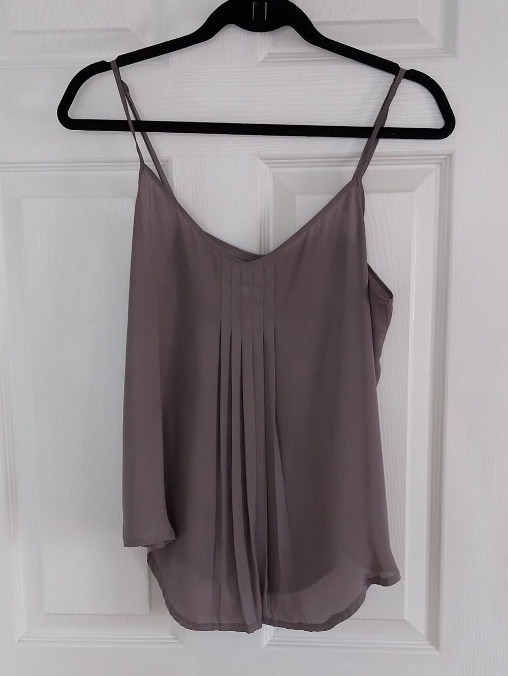 Women's Taupe Pleated Sleeveless Cami Top